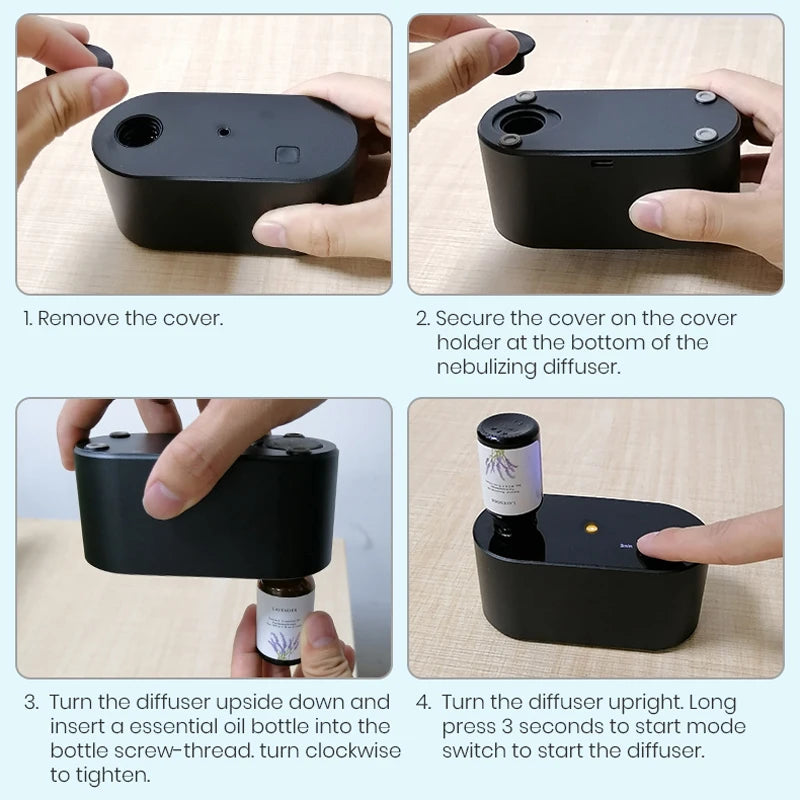 Waterless Nebulizer Essential Oil Diffuser For Aromatherapy - Aroma Diffuser Nebulizer Scent Machine Room Home Air Freshener