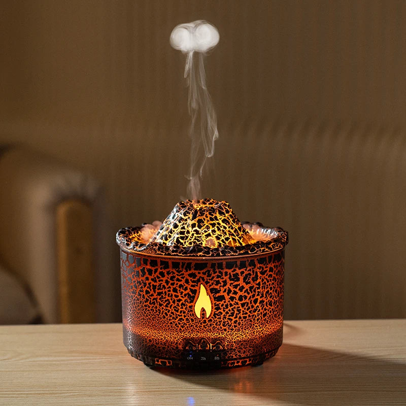 Jellyfish Spray Ultrasonic Humidifier Volcano Essential Oils Arome Diffuser 300ml Water Tank RGB Lamp Colorful Flame Humidifier